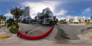 Diplomat Plajı 'nın 360 fotoğraf girişi Hollywood Antika Koleksiyonu Hilton Hollywood Plaj FL Covid 19 Coronavirüs Salgını nedeniyle kapatıldı