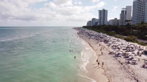 Vysokoškoláci Spring Break Miami Beach Usa Letecké Video — Stock video