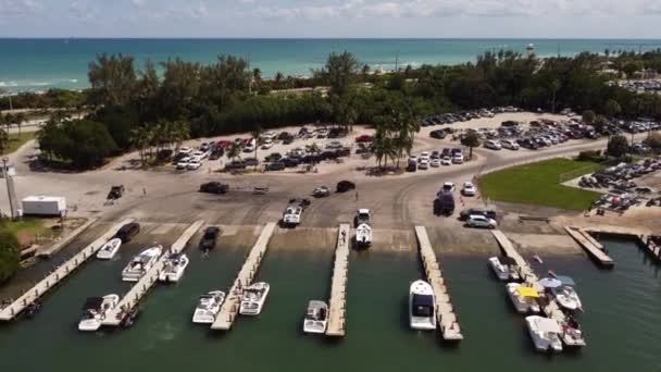Légi Mentés Lövés Haulover Marina Miami — Stock videók