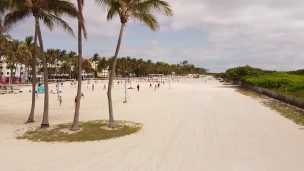 Людей Які Грають Волейбол Весняний Прорив Маямі Біч 2021 — стокове відео
