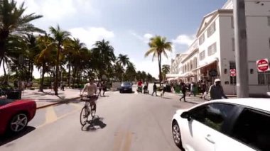 Miami Beach, FL, ABD - 21 Mart 2021 Miami Sahil Yolu FL 4K 60fps
