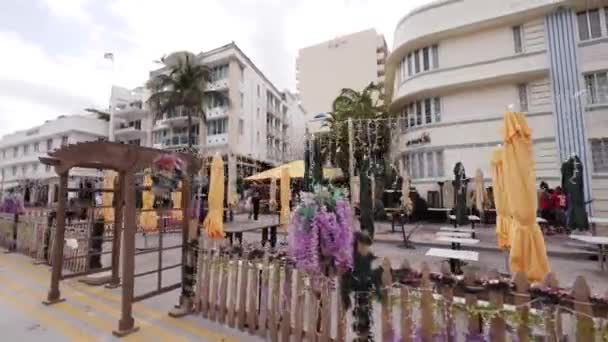 Hotels Restaurants Miami Beach Ocean Drive — Stockvideo