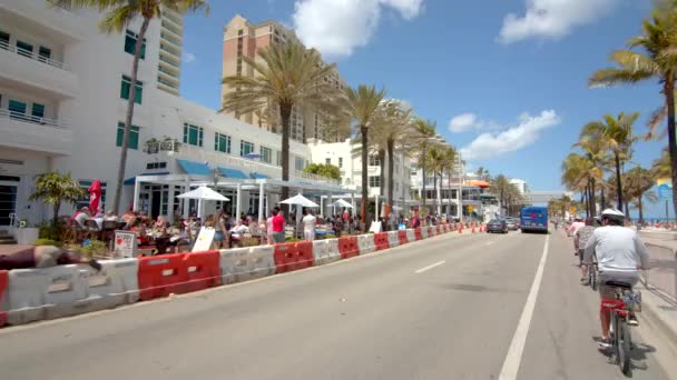 2021 Escena Vacaciones Primavera Fort Lauderdale Beach Filmada — Vídeo de stock