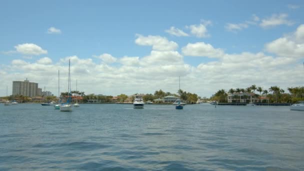 Herrgårdar Och Segelbåtar Fort Lauderdale Skott — Stockvideo