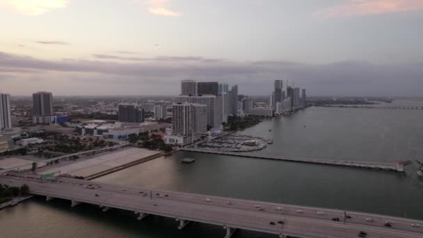 Luchtfoto Edgewater Miami Ten Noorden Van Downtown — Stockvideo