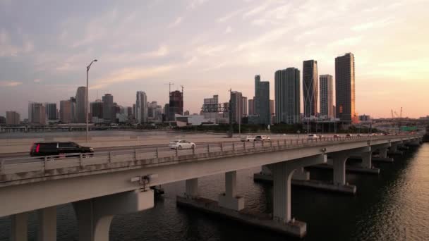 Powietrze Ujawnia Wieżowce Centrum Miami — Wideo stockowe