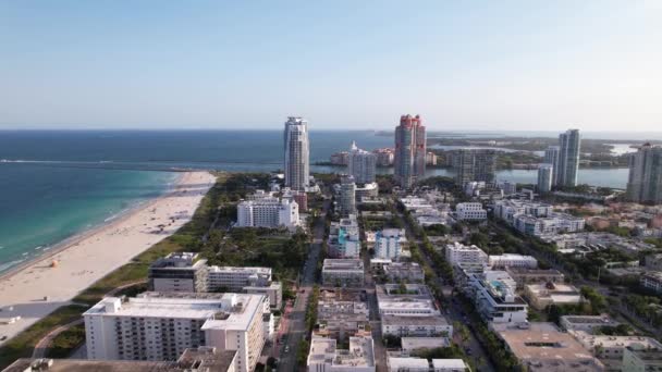 5K航空迈阿密海滩南角由海洋驱动器 — 图库视频影像