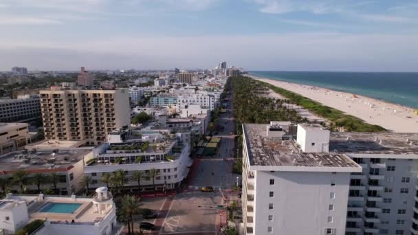 Antenne Optagelser Destination Miami Beach Ocean Drive – Stock-video