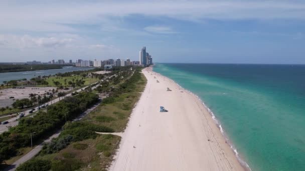 Aerial Miami Beach Girato Dji Mavic Air — Video Stock