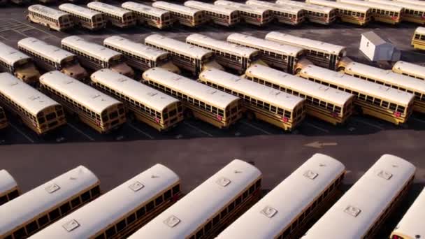 Aereo Video Scuola Parcheggio Bus — Video Stock