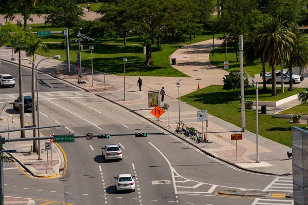 Αεροφωτογραφία Μαϊάμι Μπισκέιν Boulevard Στο Κέντρο Του Μαϊάμι — Φωτογραφία Αρχείου