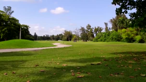 Filmes Movimento Aéreo Campo Golfe Cor Paisagem Classificado Partir Perfil — Vídeo de Stock