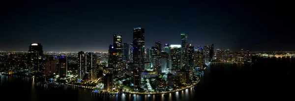 Beau Panorama Paysage Miami Brickell Sur Baie — Photo