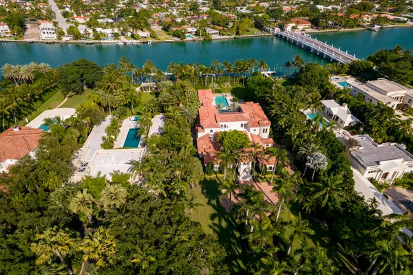 Miami Beach Usa Mei 2021 Luchtfoto Van Een Luxe Huis — Stockfoto