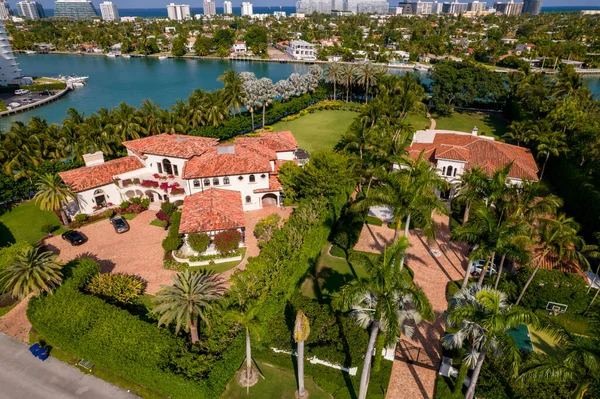 Miami Beach Usa Mayo 2021 Foto Aérea Una Casa Lujo — Foto de Stock