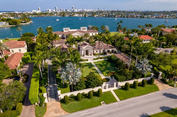 Miami Beach Usa Mei 2021 Luchtfoto Van Een Luxe Huis — Stockfoto