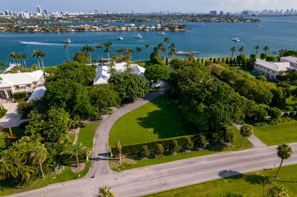 Miami Beach Usa Května 2021 Letecká Fotografie Luxusního Domu Ostrově — Stock fotografie