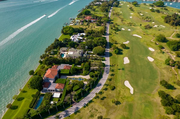 Miami Beach Usa May 2021 Aerial Photo Luxury House Gorce — 스톡 사진