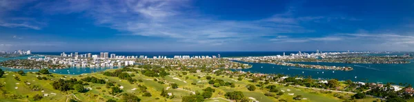 Panorama Miami Beach Gorce Island Bukt Usa – stockfoto