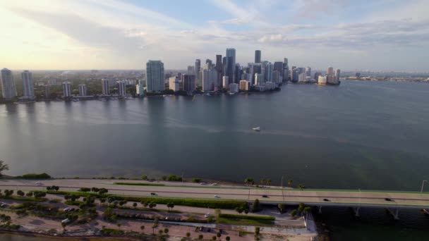 Antenn Miami Key Biscayne Och Brickell — Stockvideo