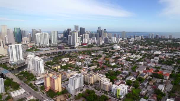 Brickell Miami Skyline Aerial Drone Footage — 图库视频影像