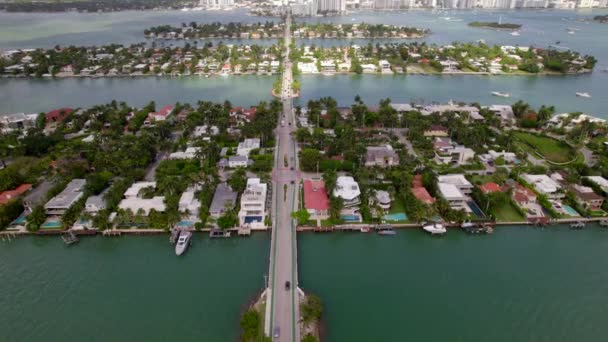 Vídeo Aviones Tripulados Miami Beach Venetian Islands — Vídeo de stock