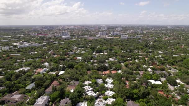 Coconut Grove Miami Dzielnice Mieszkaniowe Zdjęcia Lotnicze — Wideo stockowe