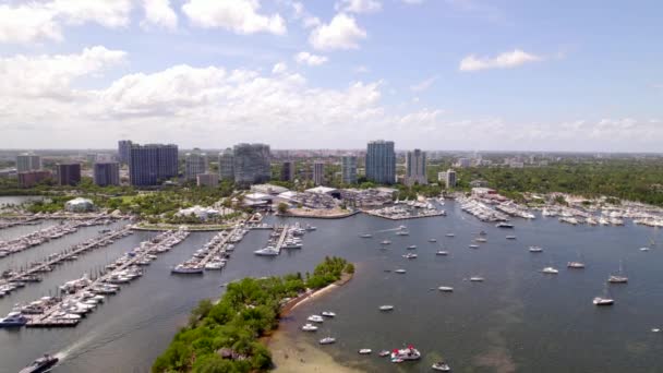 Aproximación Aérea Cocotero Grove Miami — Vídeo de stock
