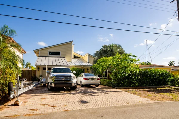 Pompano Beach Usa Maio 2021 Casa Unifamiliar Pompano Beach Florida — Fotografia de Stock