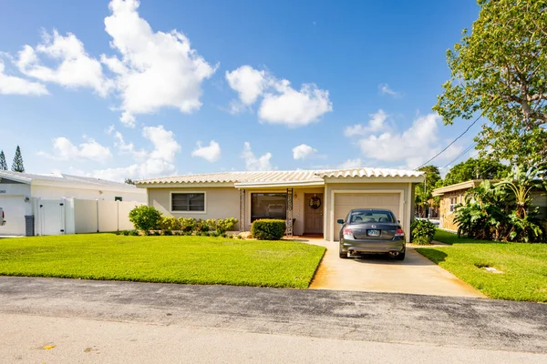 Pompano Beach Usa Maio 2021 Casa Unifamiliar Pompano Beach Florida — Fotografia de Stock