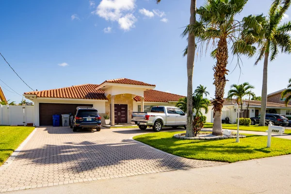 Pompano Beach Usa Maio 2021 Casa Unifamiliar Pompano Beach Florida — Fotografia de Stock