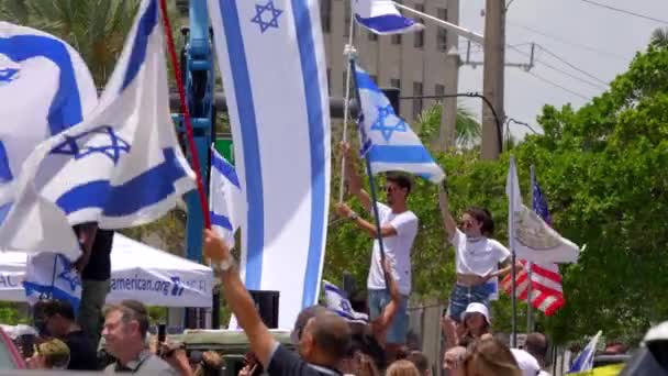 Israel Vlaggen Hallandale Video — Stockvideo