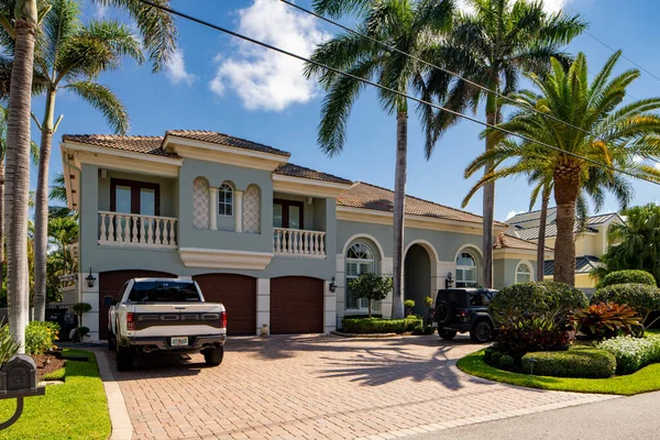 Delray Beach Usa Května 2021 Rodinný Dům Sousedství Tropic Isle — Stock fotografie