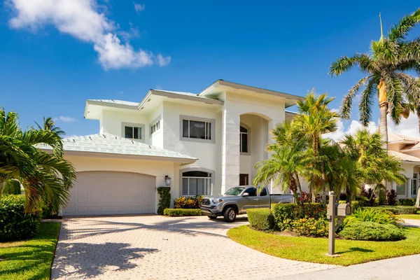 Delray Beach Usa Maggio 2021 Casa Unifamiliare Nel Quartiere Tropic — Foto Stock