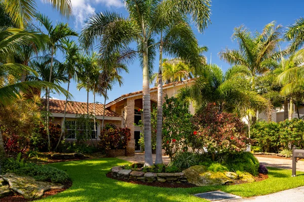 Delray Beach Usa Mai 2021 Einfamilienhaus Tropic Isle Neighborhood Delray — Stockfoto