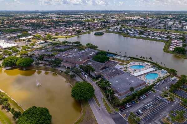 Delray Beach Verenigde Staten Mei 2021 Luchtfoto Kings Point Voorzieningen — Stockfoto