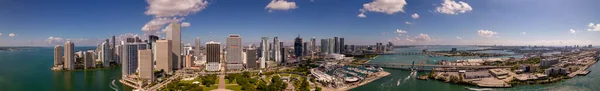 Širokoúhlý Panorama Downtown Miami Usa — Stock fotografie