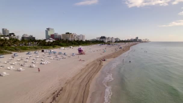Matin Calme Miami Beach Drone Aérien Vidéo — Video