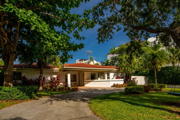 Miami Usa Junho 2021 Casa Família Solteira Luxo Key Biscayne — Fotografia de Stock