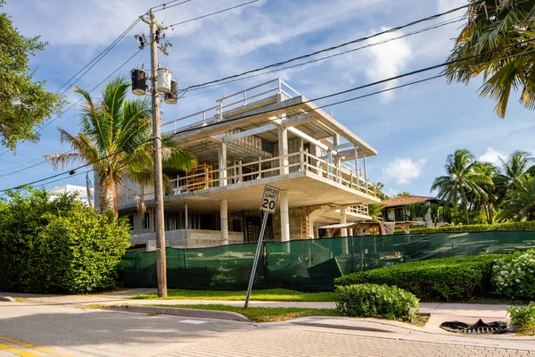 Miami Usa Juni 2021 Enfamiljshus Key Biscayne Miami Usa — Stockfoto