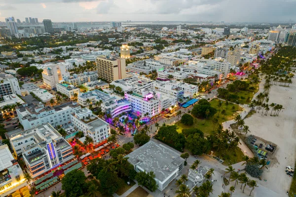 South Beach Floryda Dron Zdjęcie Lotnicze Usa — Zdjęcie stockowe