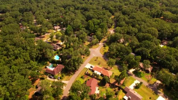 Aerial Drone Video Barrios Residenciales Casas Tallahassee — Vídeos de Stock