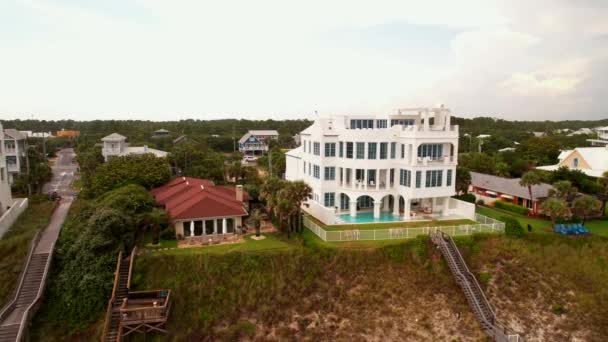 Luxe Vakantiewoningen Aan Zee Florida Santa Rosa Beach Antenne — Stockvideo
