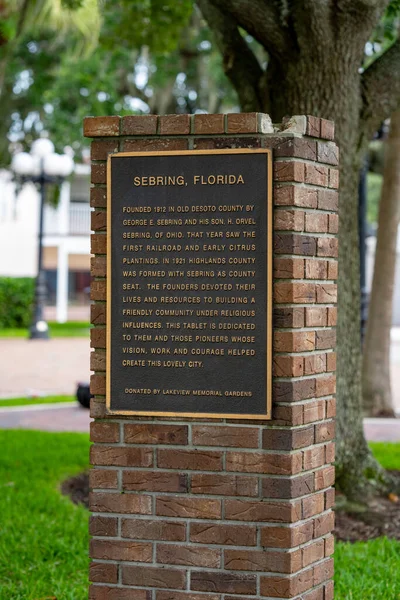 표지판 Sebring Florida History — 스톡 사진