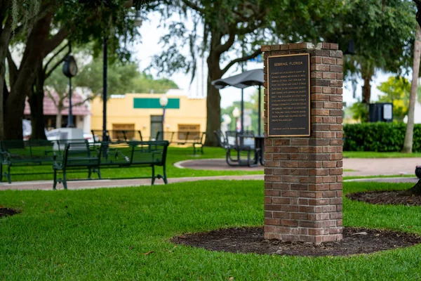 Señal Informativa Historia Sebring Florida — Foto de Stock