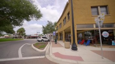 Sebring FL ABD şehir merkezindeki tarihi restoranlar ve dükkanlar