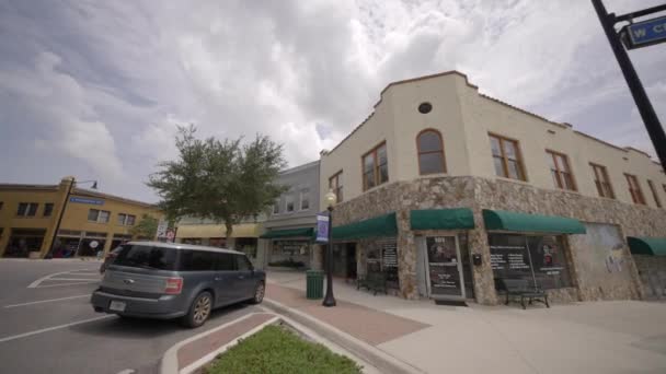 Historyczne Stare Sklepy Firmy Downtown Sebring Usa — Wideo stockowe