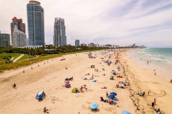 Miami Beach Florida Usa Juni 2021 Sommerurlaub Mit Luftaufnahmen Vom — Stockfoto