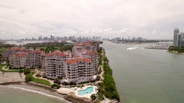Miami Fisher Island Verso Ovest — Video Stock