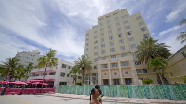 Miami Beach Usa Juni 2021 Hoteller Miami Beach Slowmotion Video – Stock-video